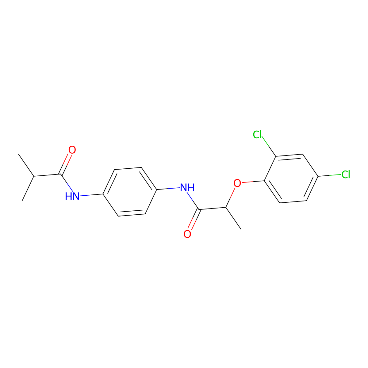 2-(2,4-dichlorophenoxy)-N-[4-(isobutyrylamino)phenyl]propanamide molecular structure, CAS 701248-53-5