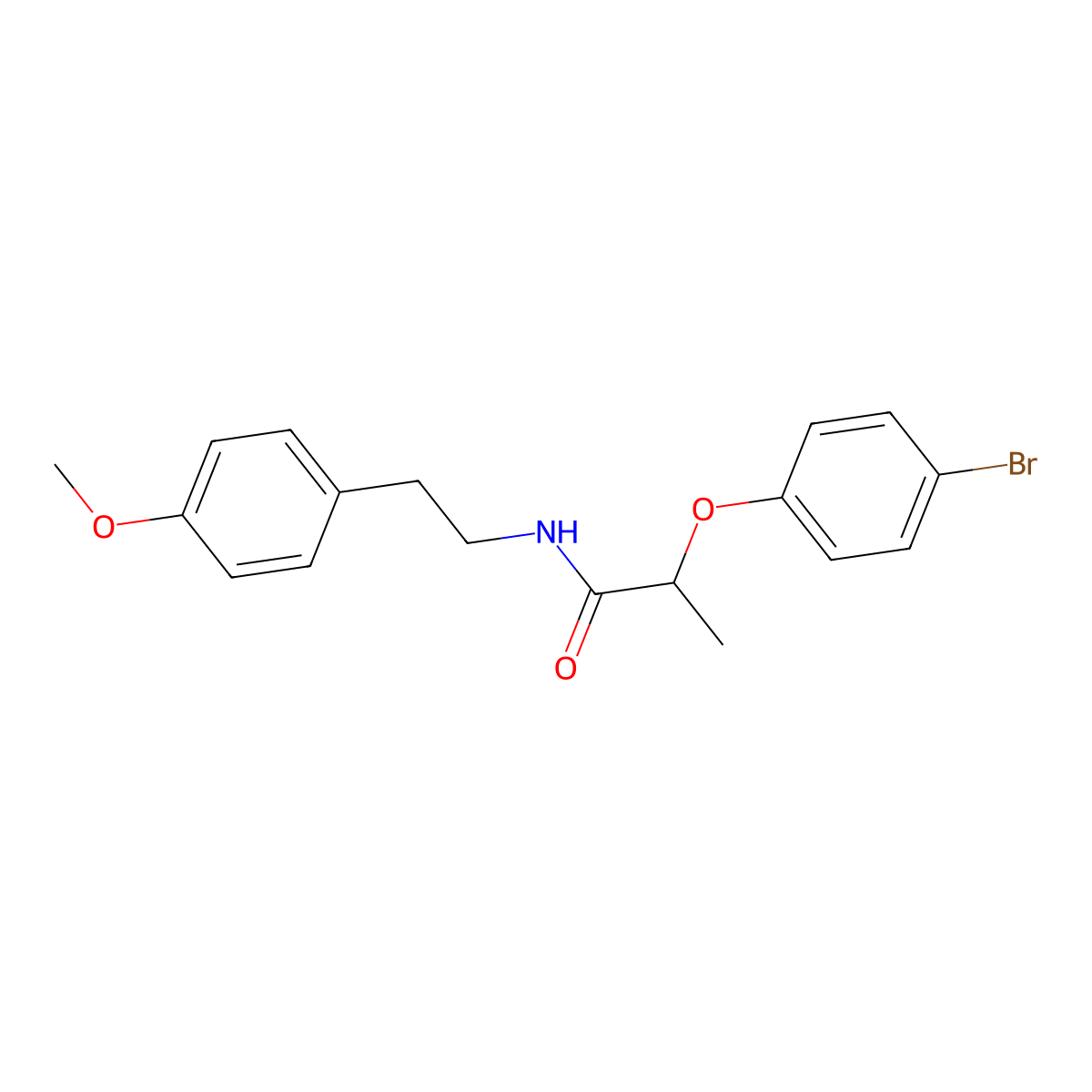 2-(4-bromophenoxy)-N-[2-(4-methoxyphenyl)ethyl]propanamide molecular structure, CAS 701248-65-9