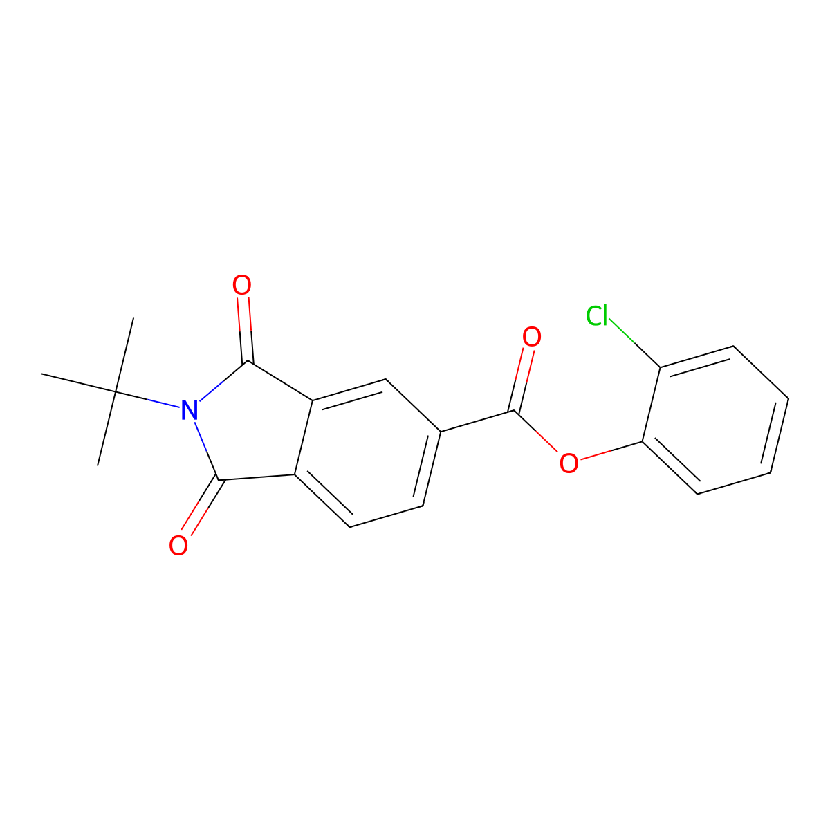 2-chlorophenyl 2-tert-butyl-1,3-dioxo-2,3-dihydro-1H-isoindole-5-carboxylate molecular structure, CAS 701248-81-9