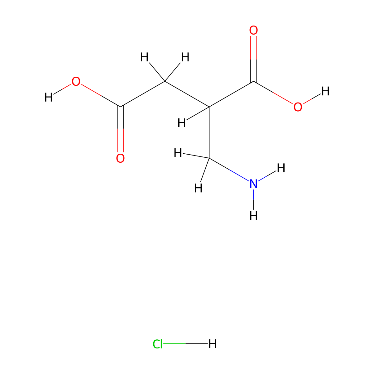 2-(Aminomethyl)butanedioic acid hydrochloride molecular structure, CAS 70125-51-8