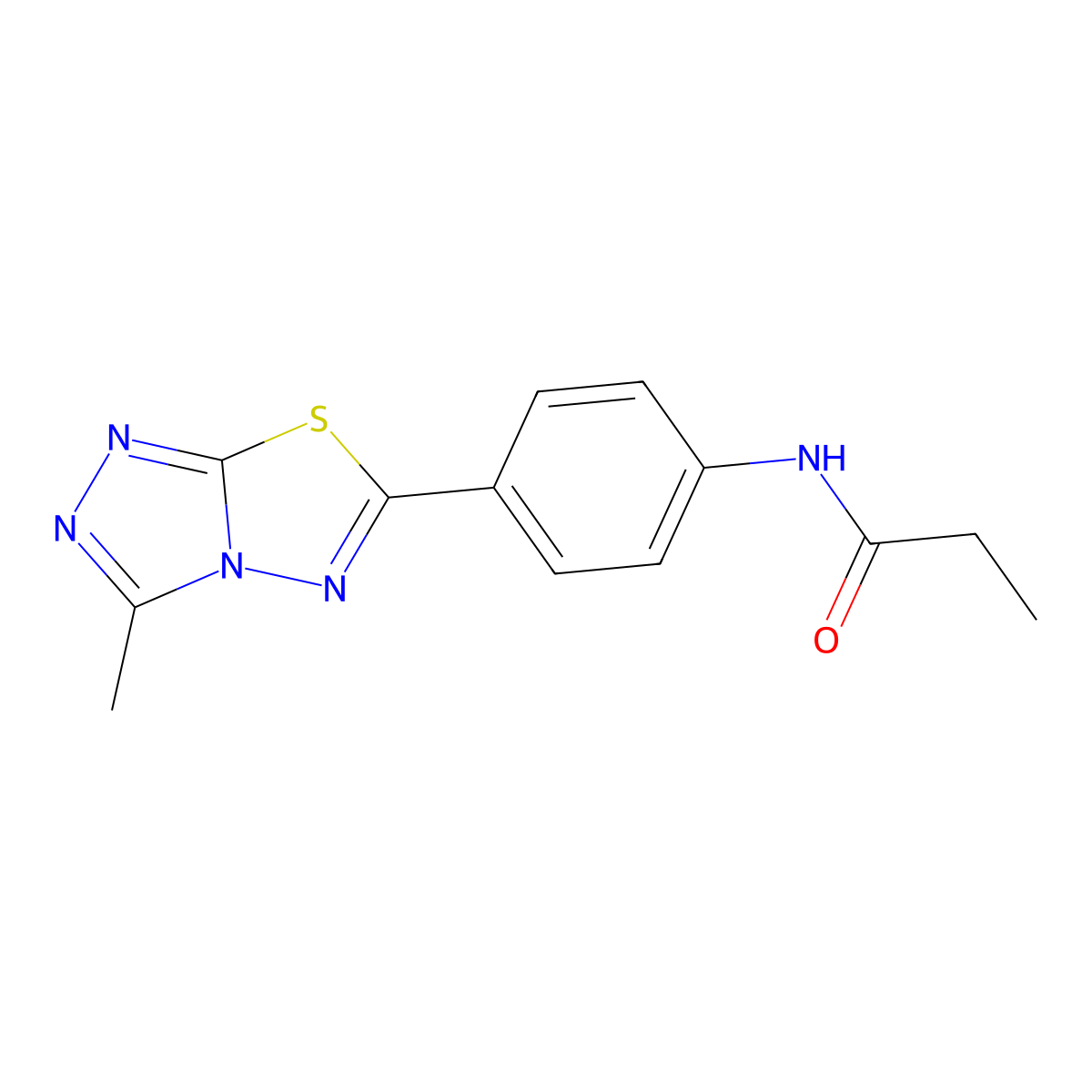 N-[4-(3-methyl[1,2,4]triazolo[3,4-b][1,3,4]thiadiazol-6-yl)phenyl]propanamide molecular structure, CAS 701250-34-2