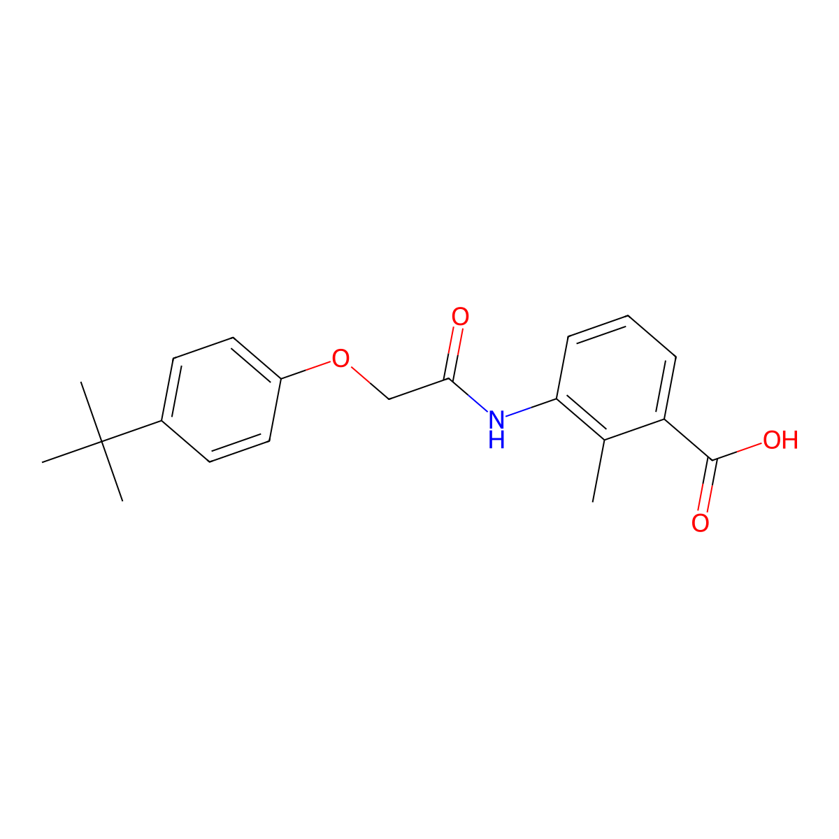 3-{[(4-Tert-butylphenoxy)acetyl]amino}-2-methylbenzoic acid molecular structure, CAS 701250-58-0