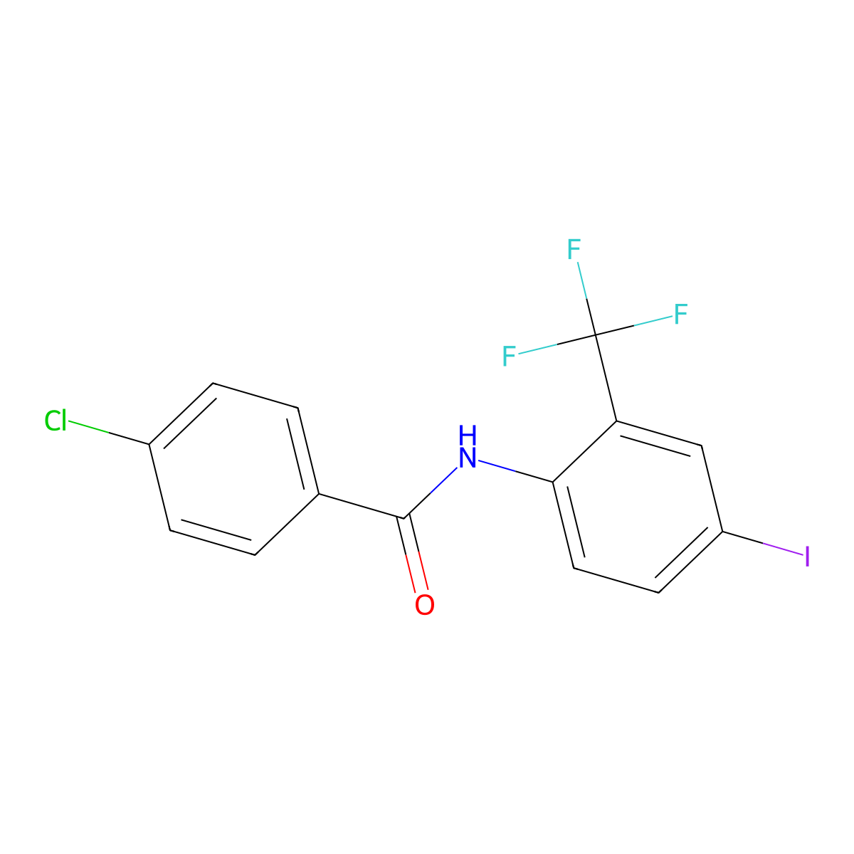 4-chloro-N-[4-iodo-2-(trifluoromethyl)phenyl]benzamide molecular structure, CAS 701250-67-1