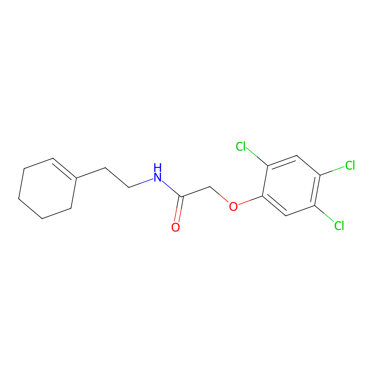 N-[2-(cyclohexen-1-yl)ethyl]-2-(2,4,5-trichlorophenoxy)acetamide molecular structure, CAS 701250-93-3