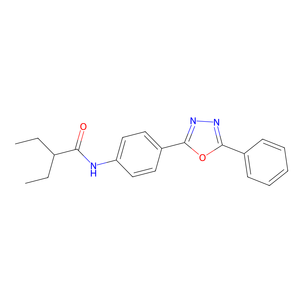 2-ethyl-N-[4-(5-phenyl-1,3,4-oxadiazol-2-yl)phenyl]butanamide molecular structure, CAS 701250-99-9