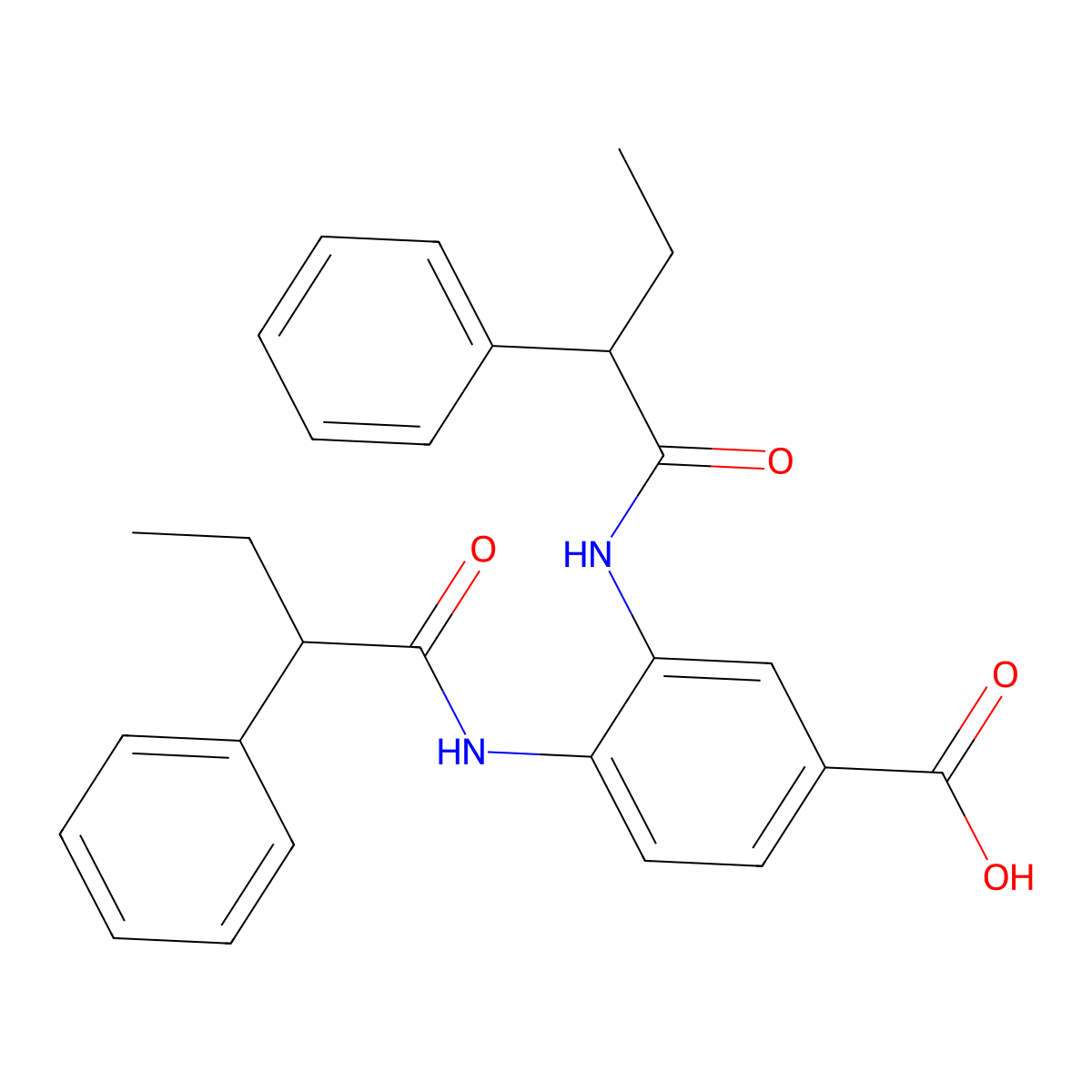 3,4-Bis[(2-phenylbutanoyl)amino]benzoic acid molecular structure, CAS 701251-44-7