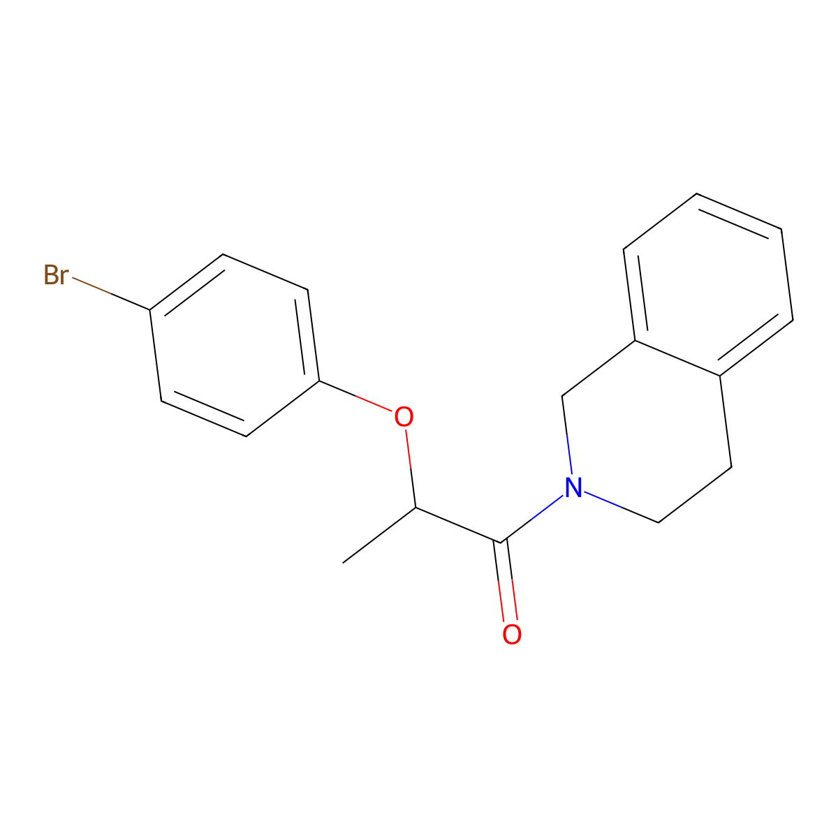 2-(4-bromophenoxy)-1-(3,4-dihydro-1H-isoquinolin-2-yl)propan-1-one molecular structure, CAS 701251-47-0