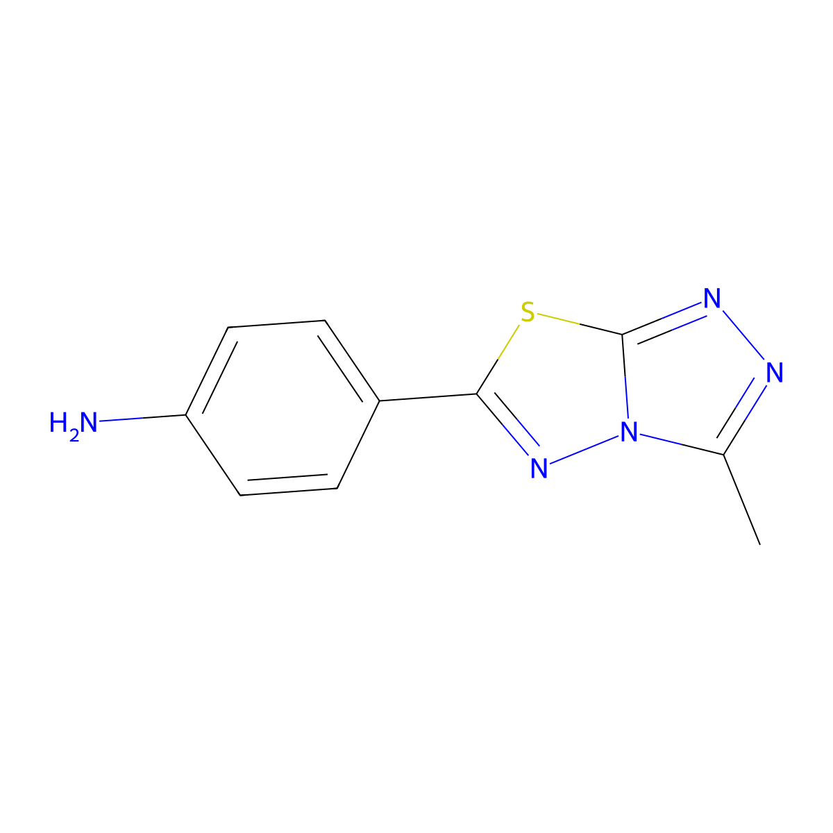 4-(3-Methyl-[1,2,4]triazolo[3,4-b][1,3,4]thiadiazol-6-yl)aniline molecular structure, CAS 701251-76-5