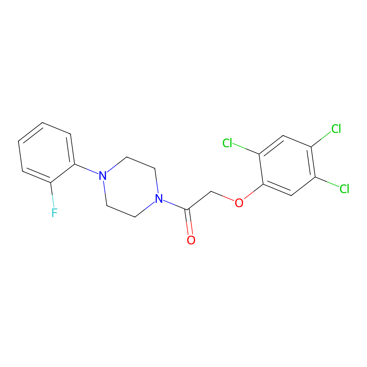 1-[4-(2-Fluorophenyl)piperazin-1-yl]-2-(2,4,5-trichlorophenoxy)ethanone molecular structure, CAS 701251-83-4