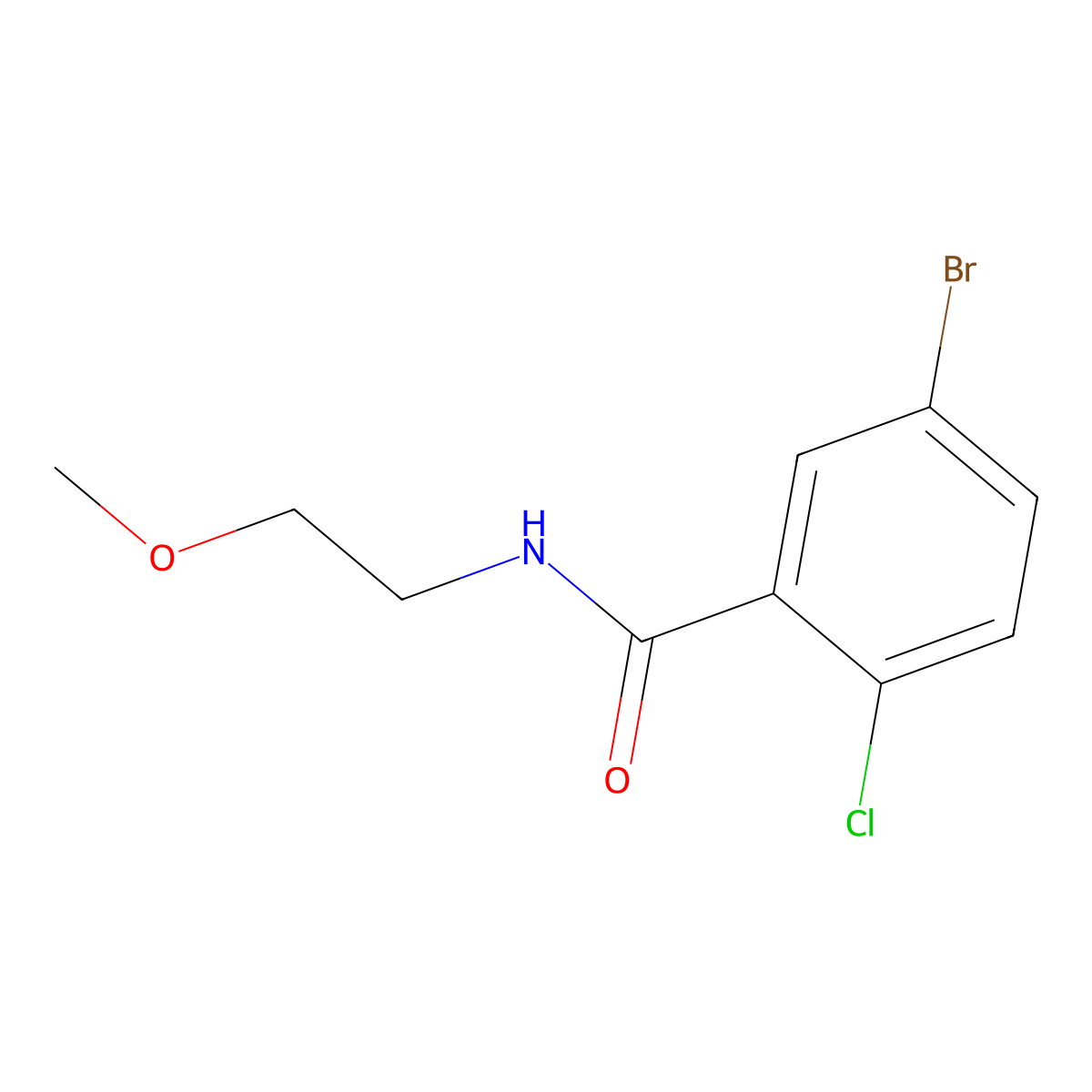 5-bromo-2-chloro-N-(2-methoxyethyl)benzamide molecular structure, CAS 701252-20-2