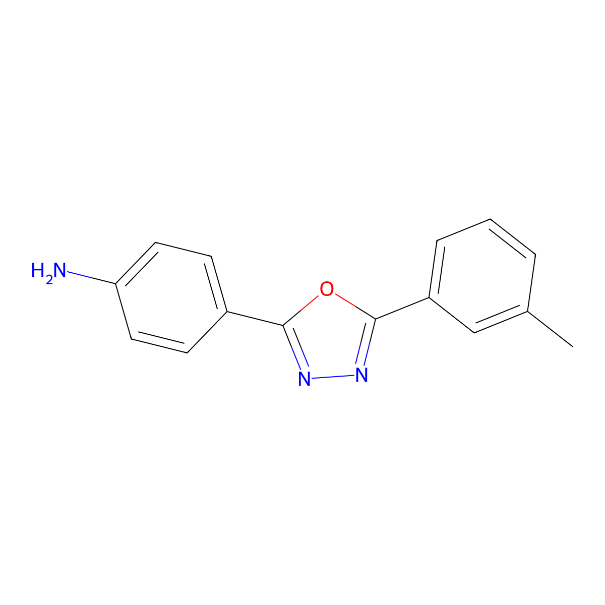 4-[5-(3-Methylphenyl)-1,3,4-oxadiazol-2-yl]aniline molecular structure, CAS 701252-21-3