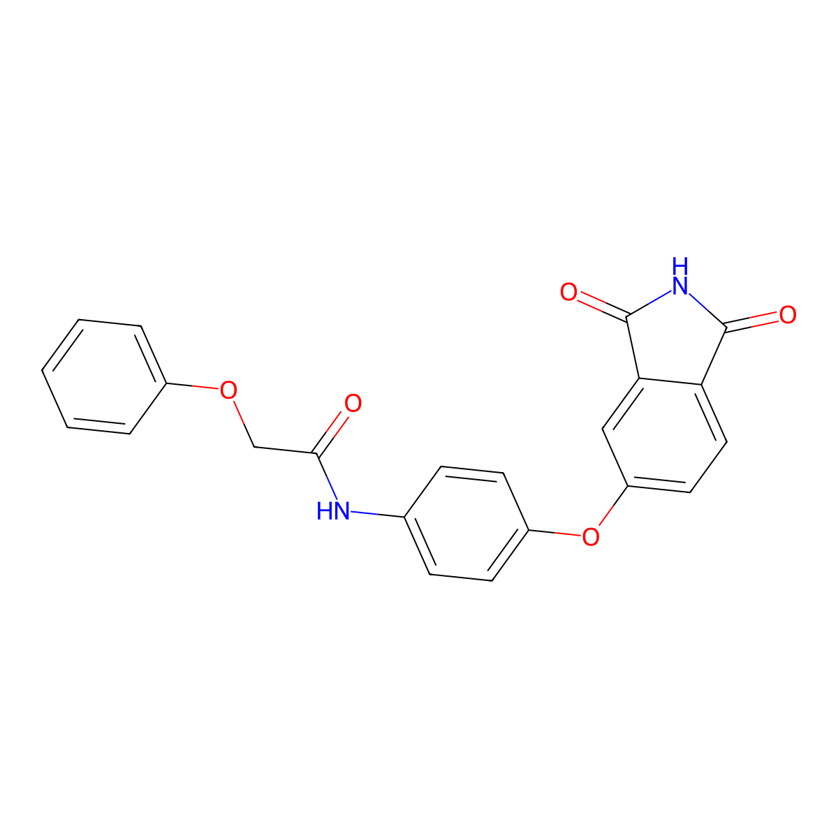 N-[4-(1,3-dioxoisoindol-5-yl)oxyphenyl]-2-phenoxyacetamide molecular structure, CAS 701252-56-4