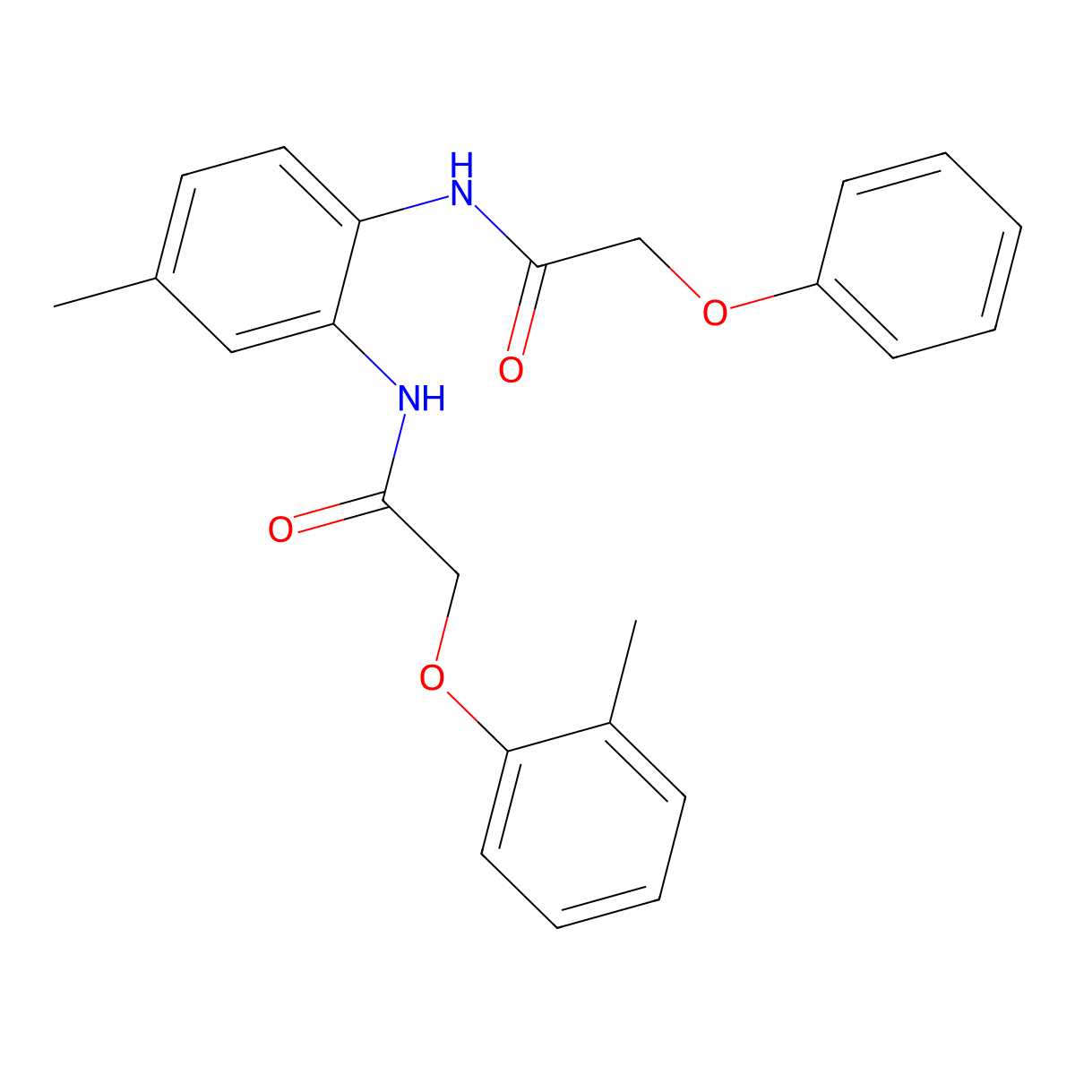 N-[4-methyl-2-[[2-(2-methylphenoxy)acetyl]amino]phenyl]-2-phenoxyacetamide molecular structure, CAS 701252-62-2