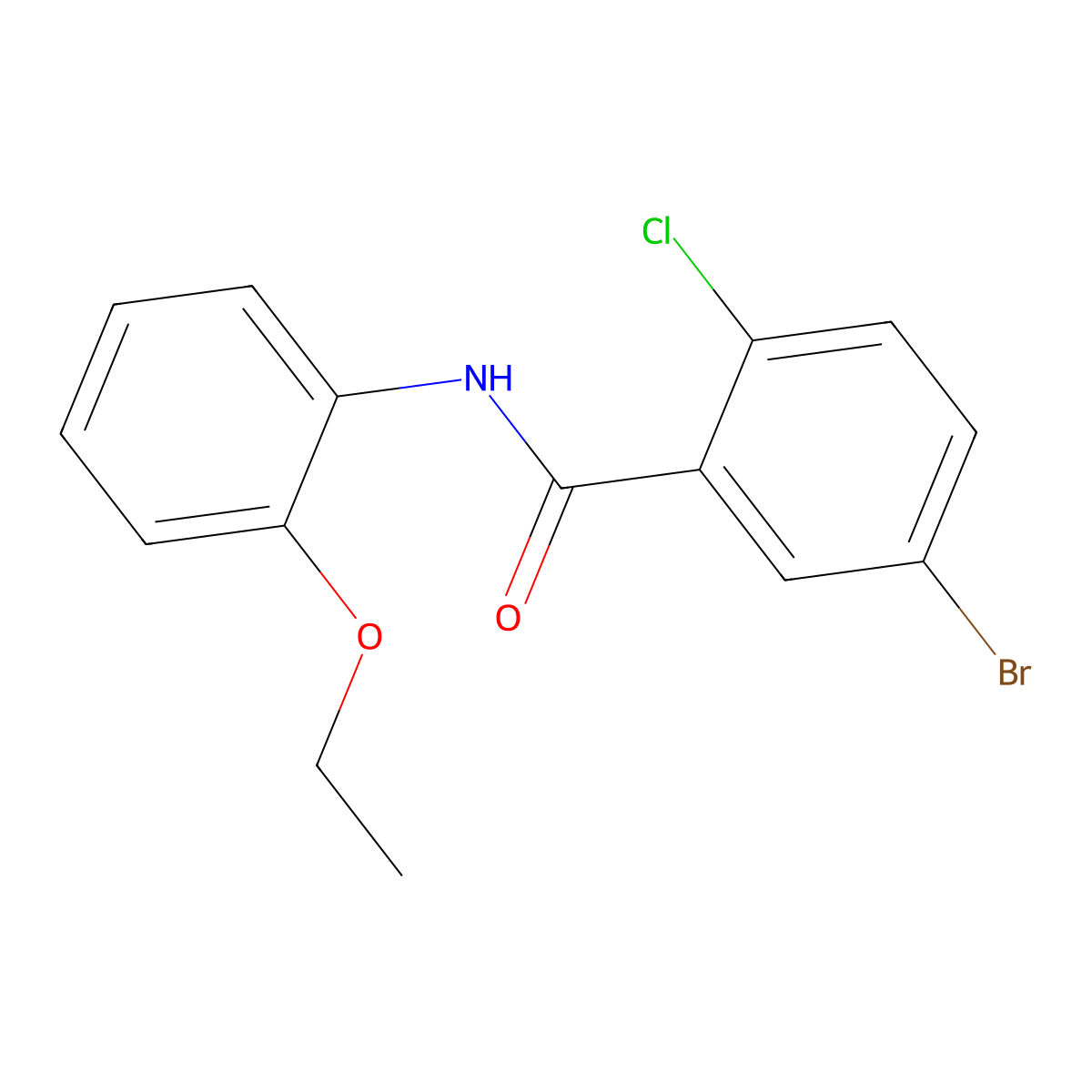 5-bromo-2-chloro-N-(2-ethoxyphenyl)benzamide molecular structure, CAS 701252-64-4