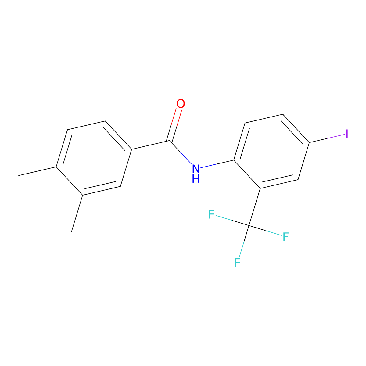 N-[4-iodo-2-(trifluoromethyl)phenyl]-3,4-dimethylbenzamide molecular structure, CAS 701252-67-7