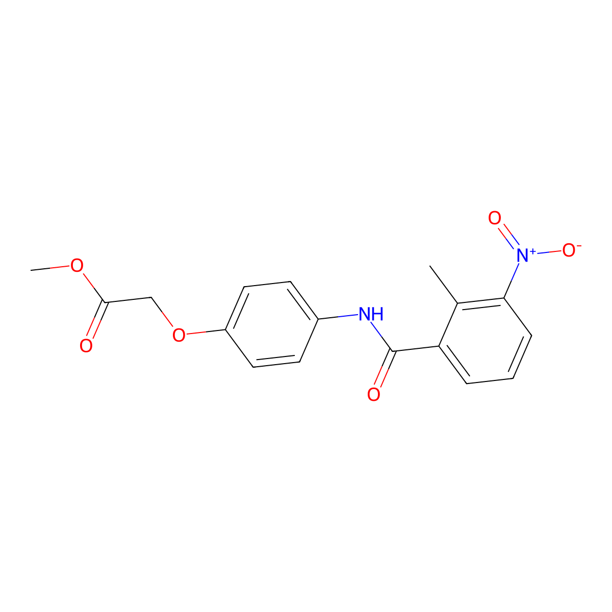 Methyl (4-{[(2-methyl-3-nitrophenyl)carbonyl]amino}phenoxy)acetate molecular structure, CAS 701252-87-1
