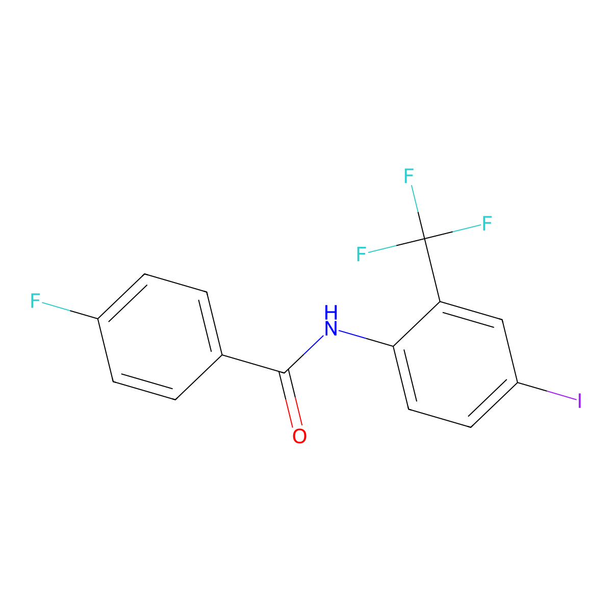 4-fluoro-N-[4-iodo-2-(trifluoromethyl)phenyl]benzamide molecular structure, CAS 701253-00-1