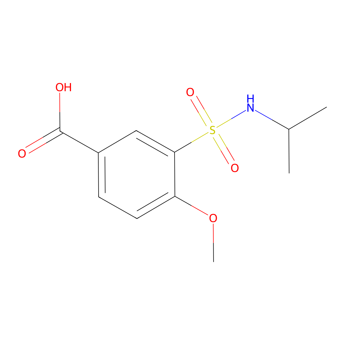 4-Methoxy-3-[(propan-2-yl)sulfamoyl]benzoic acid molecular structure, CAS 701253-01-2