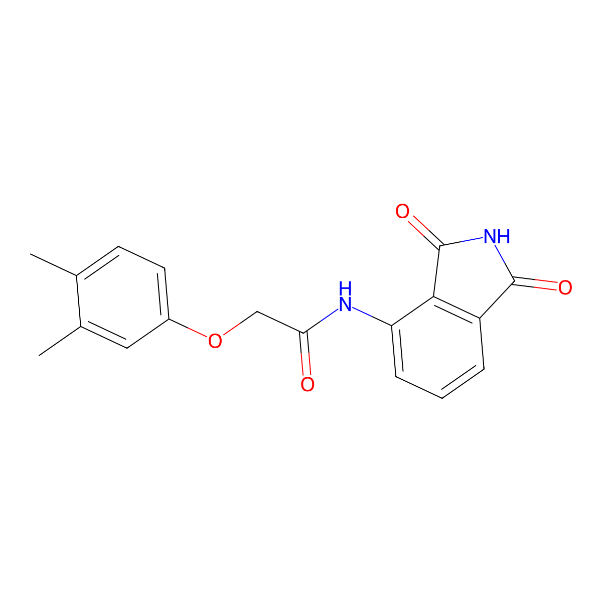 2-(3,4-dimethylphenoxy)-N-(1,3-dioxoisoindol-4-yl)acetamide molecular structure, CAS 701253-10-3
