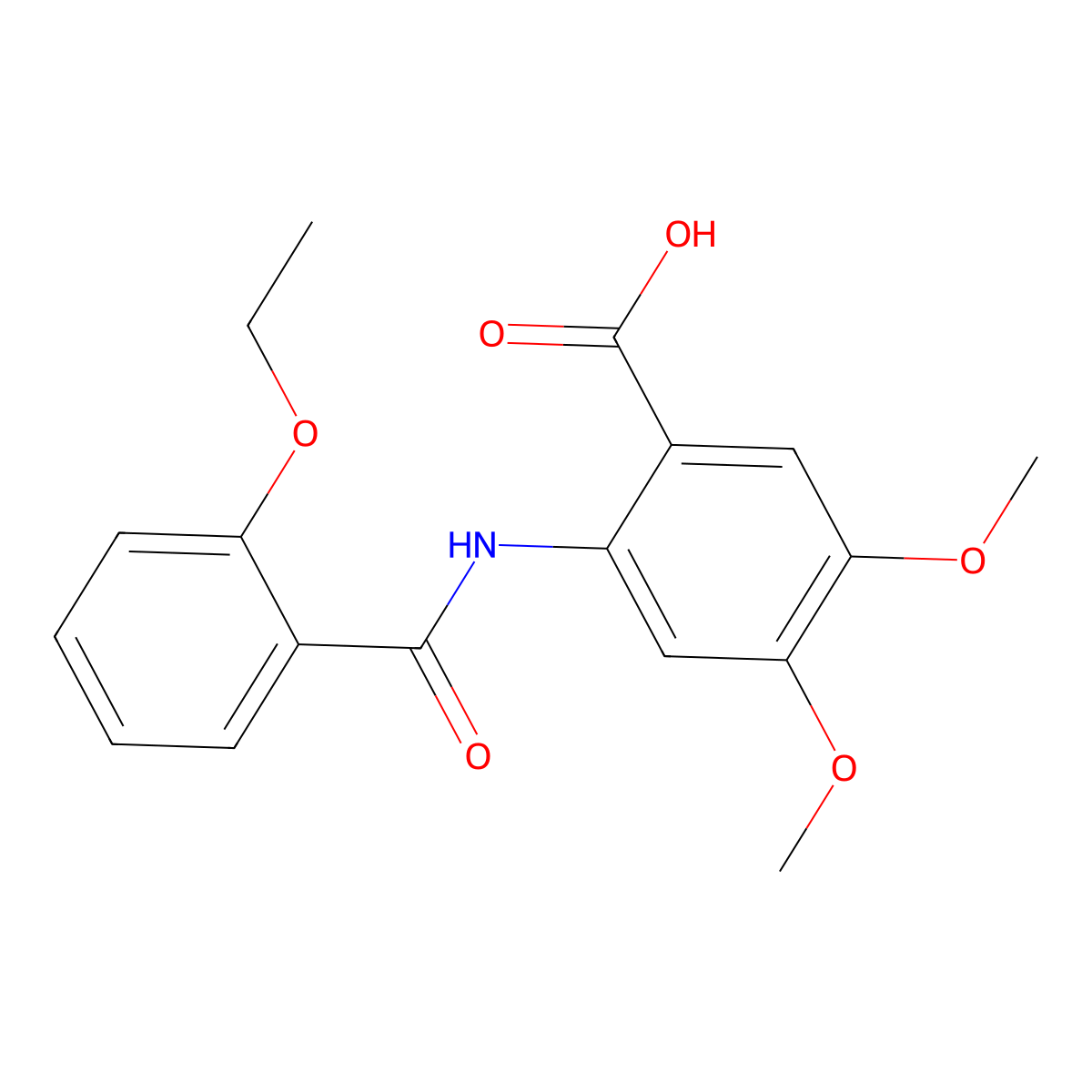 2-{[(2-Ethoxyphenyl)carbonyl]amino}-4,5-dimethoxybenzoic acid molecular structure, CAS 701253-25-0