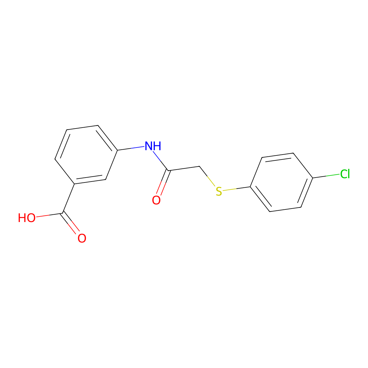 3-({[(4-Chlorophenyl)sulfanyl]acetyl}amino)benzoic acid molecular structure, CAS 701253-34-1