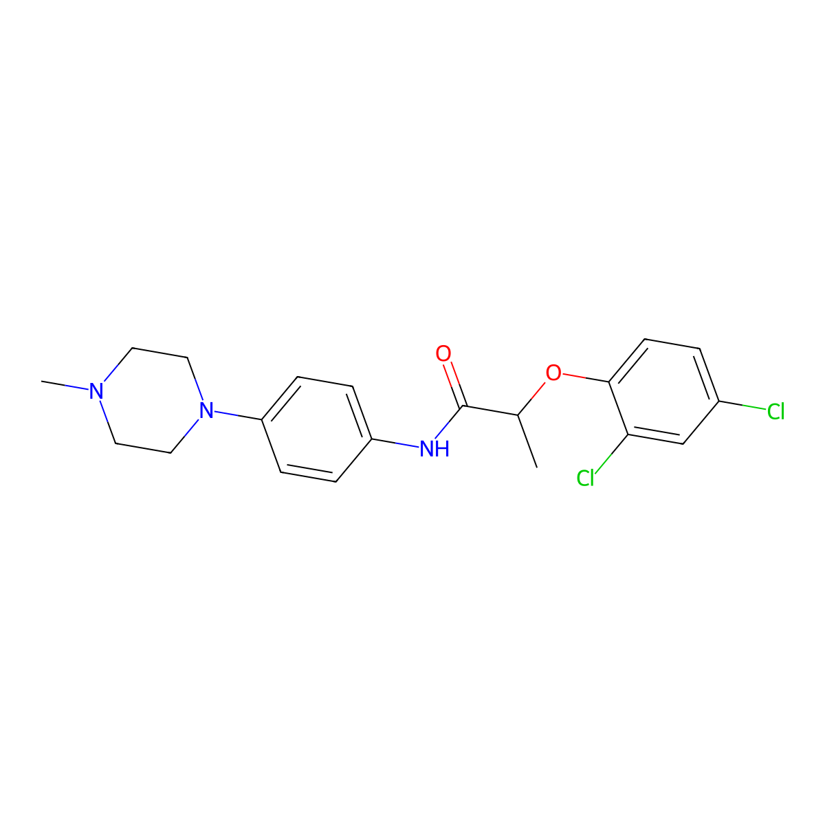 2-(2,4-dichlorophenoxy)-N-[4-(4-methylpiperazin-1-yl)phenyl]propanamide molecular structure, CAS 701253-35-2