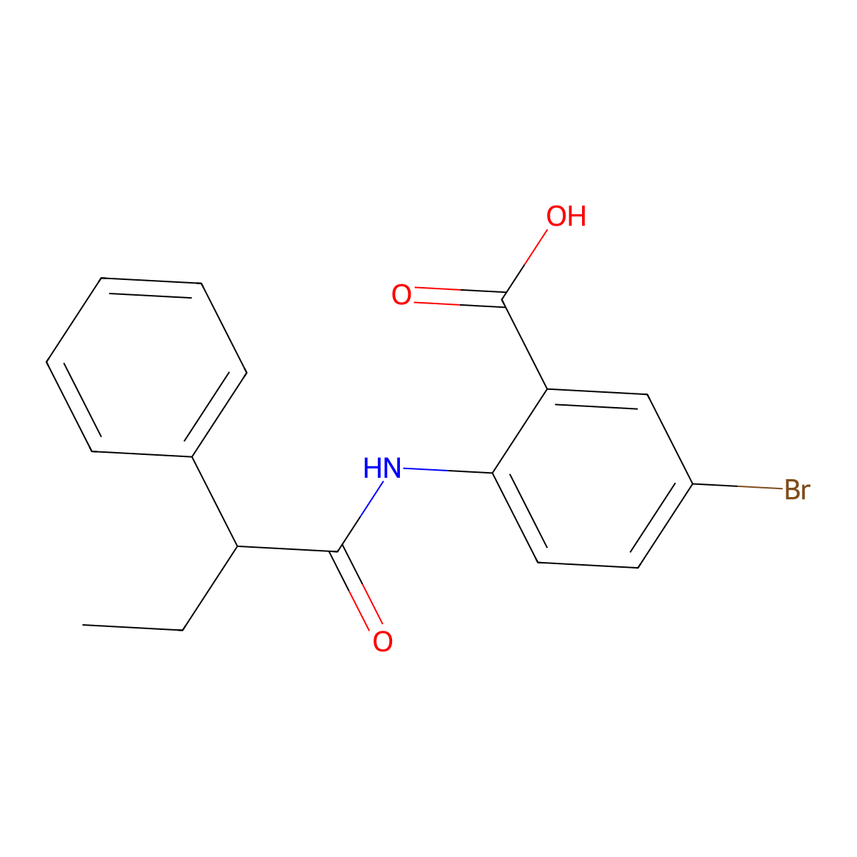 5-Bromo-2-[(2-phenylbutanoyl)amino]benzoic acid molecular structure, CAS 701253-63-6