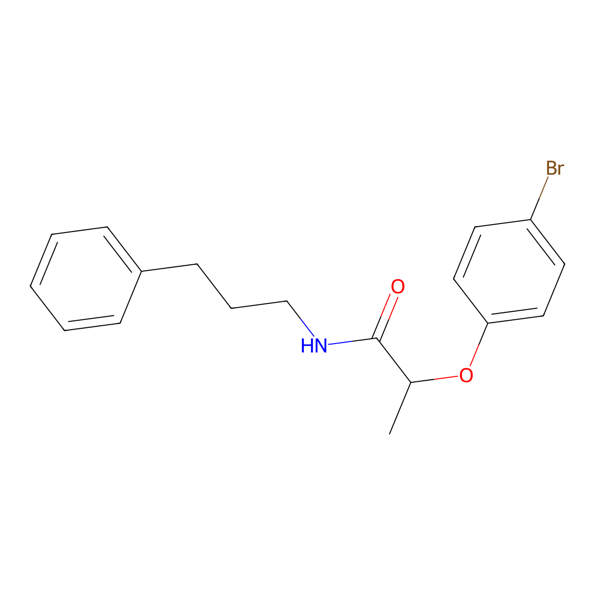 2-(4-bromophenoxy)-N-(3-phenylpropyl)propanamide molecular structure, CAS 701253-75-0