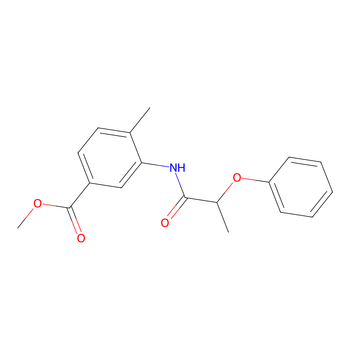 Methyl 4-methyl-3-(2-phenoxypropanoylamino)benzoate molecular structure, CAS 701253-89-6