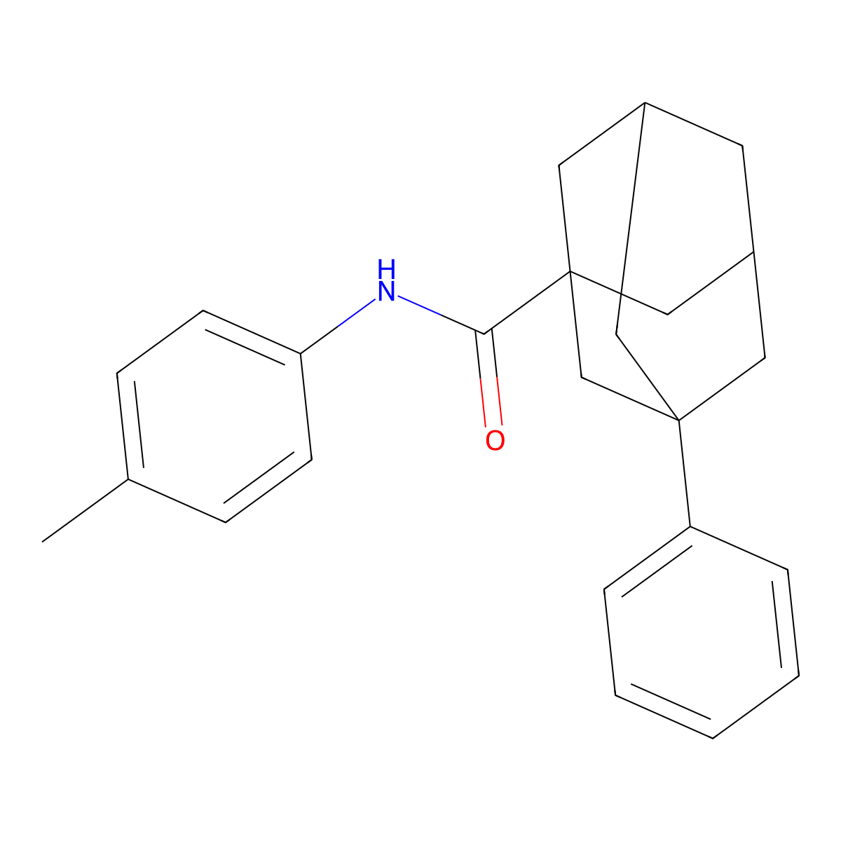 N-(4-methylphenyl)-3-phenyladamantane-1-carboxamide molecular structure, CAS 701254-00-4