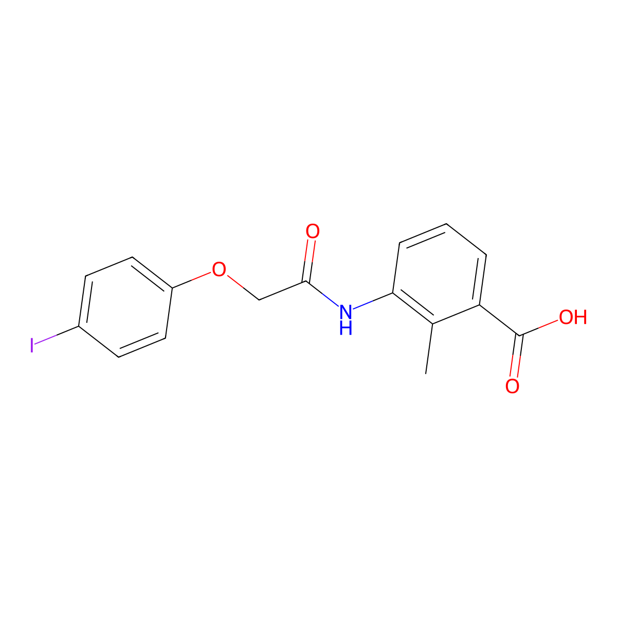 3-{[(4-Iodophenoxy)acetyl]amino}-2-methylbenzoic acid molecular structure, CAS 701254-43-5