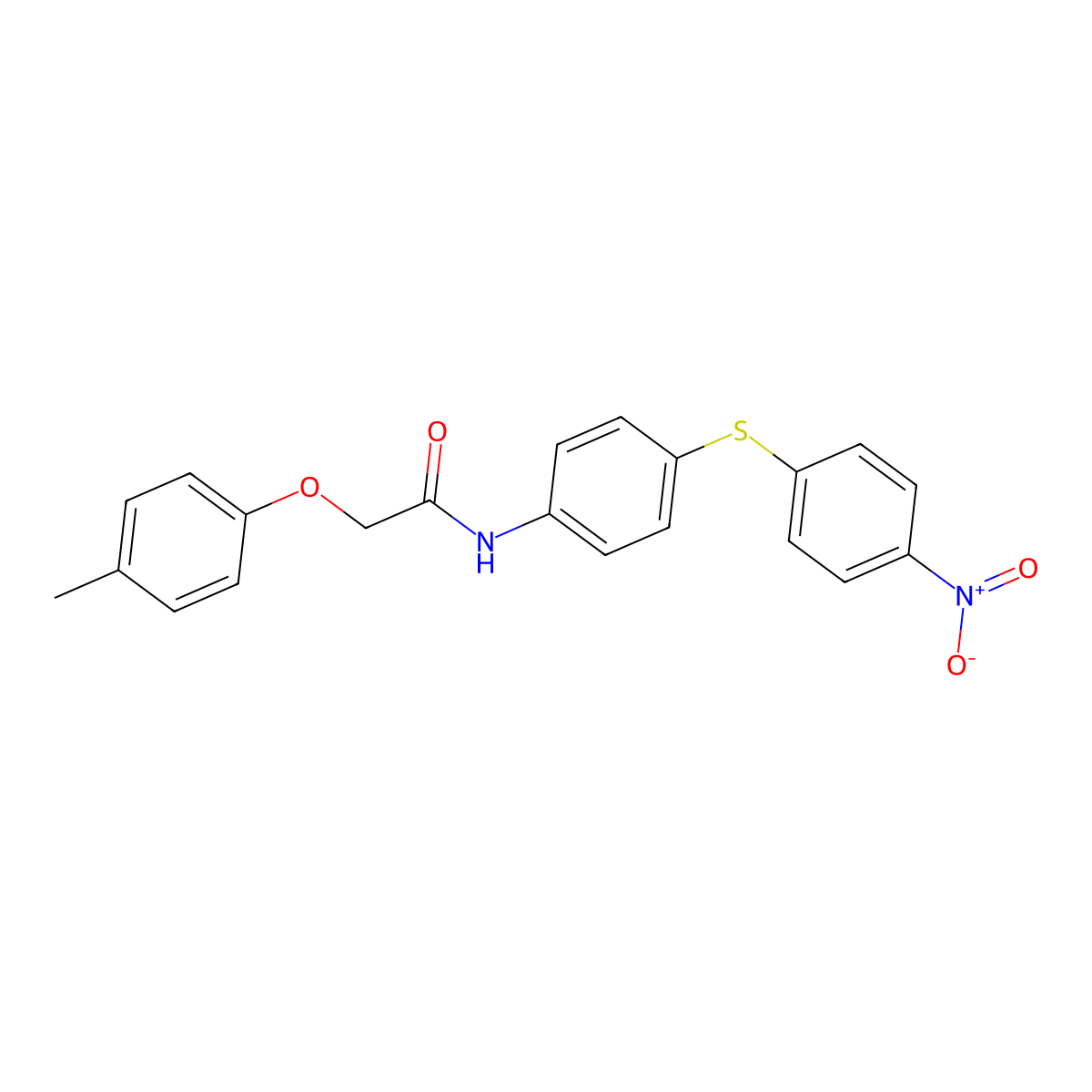 2-(4-methylphenoxy)-N-[4-(4-nitrophenyl)sulfanylphenyl]acetamide molecular structure, CAS 701254-44-6