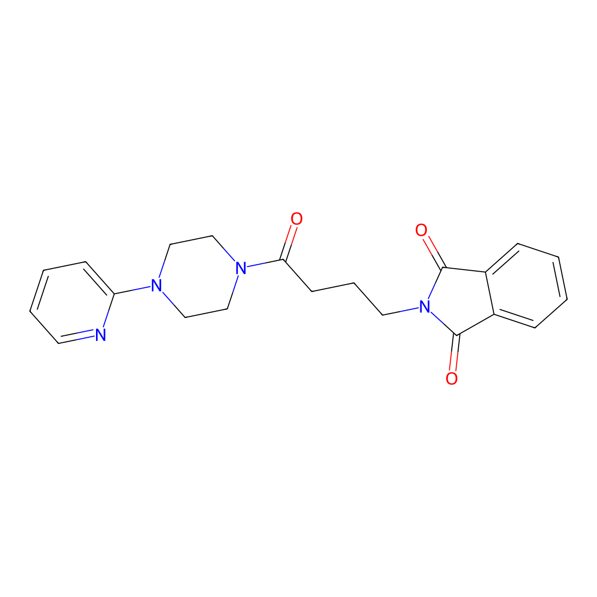 2-[4-Oxo-4-(4-pyridin-2-ylpiperazin-1-yl)butyl]isoindole-1,3-dione molecular structure, CAS 701254-59-3