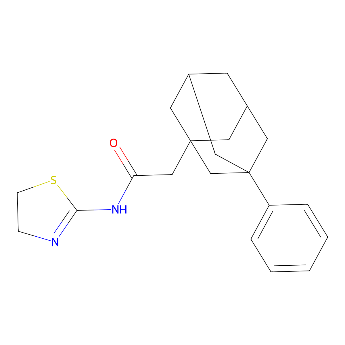 N-(4,5-dihydro-1,3-thiazol-2-yl)-2-(3-phenyl-1-adamantyl)acetamide molecular structure, CAS 701254-62-8