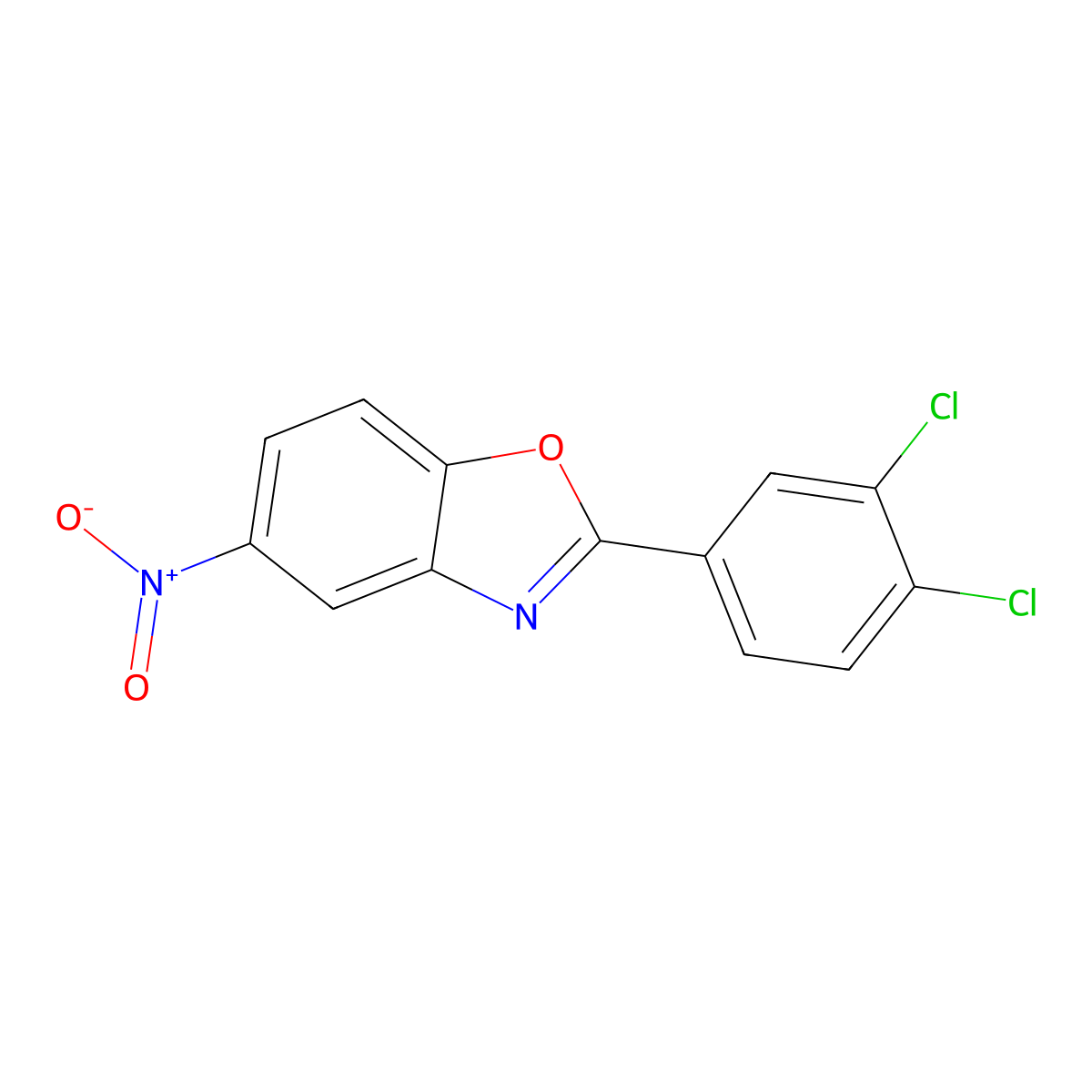 2-(3,4-Dichlorophenyl)-5-nitrobenzoxazole molecular structure, CAS 701254-65-1