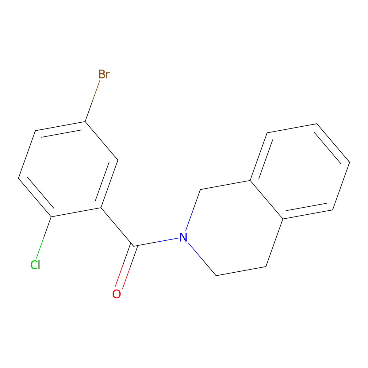 (5-bromo-2-chlorophenyl)-(3,4-dihydro-1H-isoquinolin-2-yl)methanone molecular structure, CAS 701254-81-1