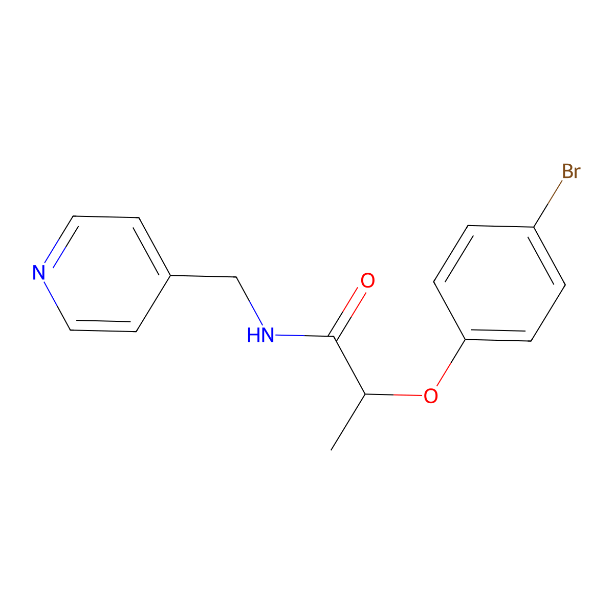 2-(4-bromophenoxy)-N-(pyridin-4-ylmethyl)propanamide molecular structure, CAS 701254-87-7