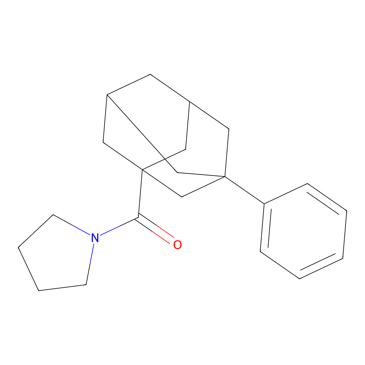 3-Phenyladamantanyl pyrrolidinyl ketone molecular structure, CAS 701254-98-0