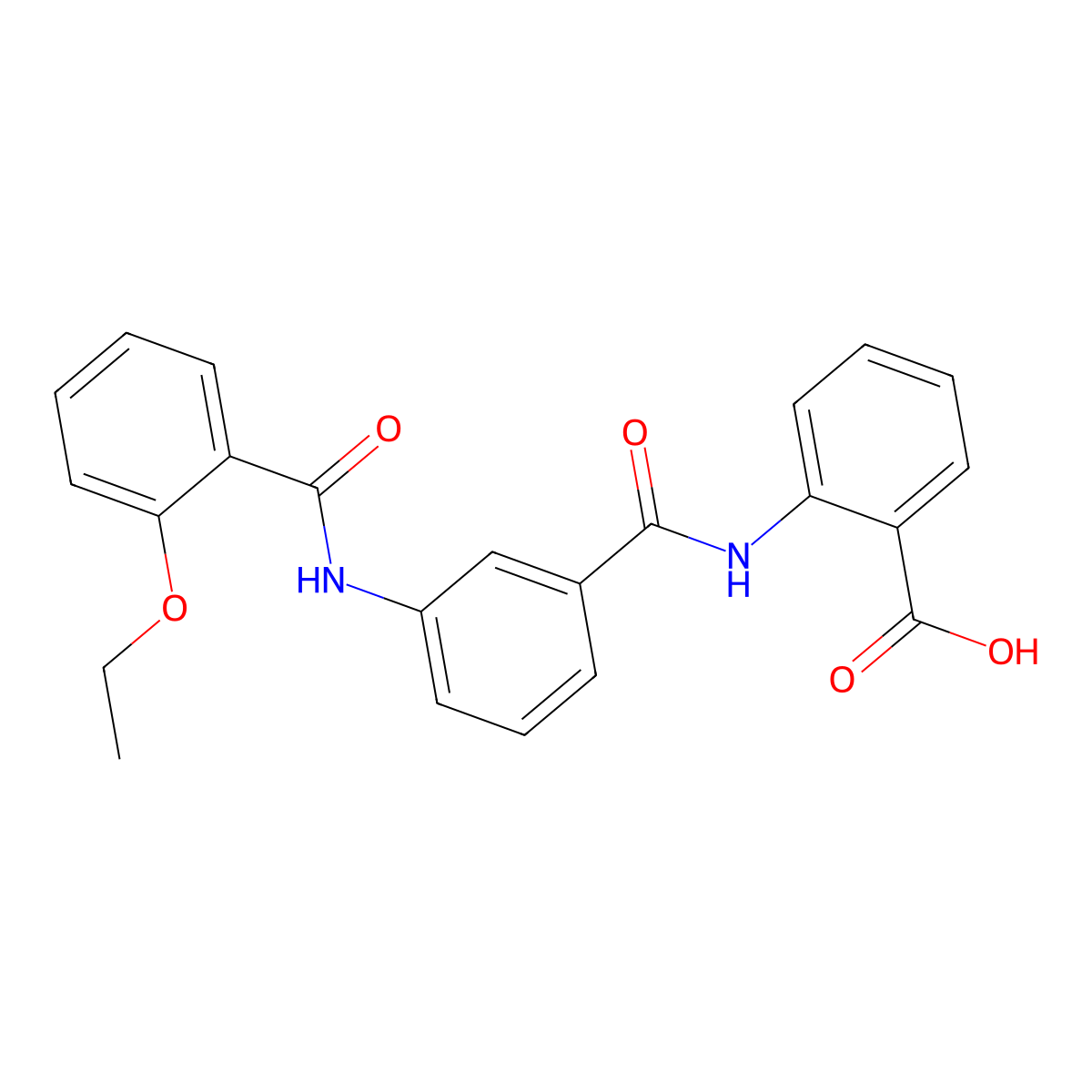 2-{[(3-{[(2-Ethoxyphenyl)carbonyl]amino}phenyl)carbonyl]amino}benzoic acid molecular structure, CAS 701255-04-1