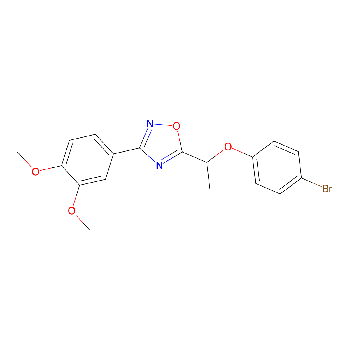 5-[1-(4-Bromophenoxy)ethyl]-3-(3,4-dimethoxyphenyl)-1,2,4-oxadiazole molecular structure, CAS 701255-06-3