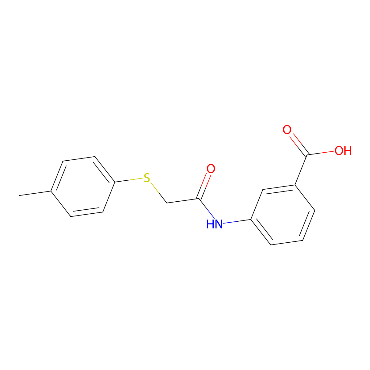 3-({[(4-Methylphenyl)sulfanyl]acetyl}amino)benzoic acid molecular structure, CAS 701255-07-4