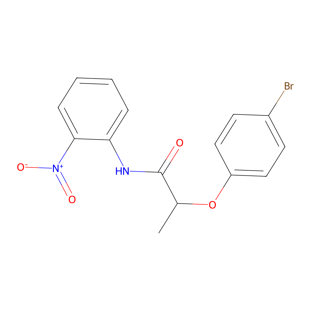 2-(4-bromophenoxy)-N-(2-nitrophenyl)propanamide molecular structure, CAS 701255-26-7