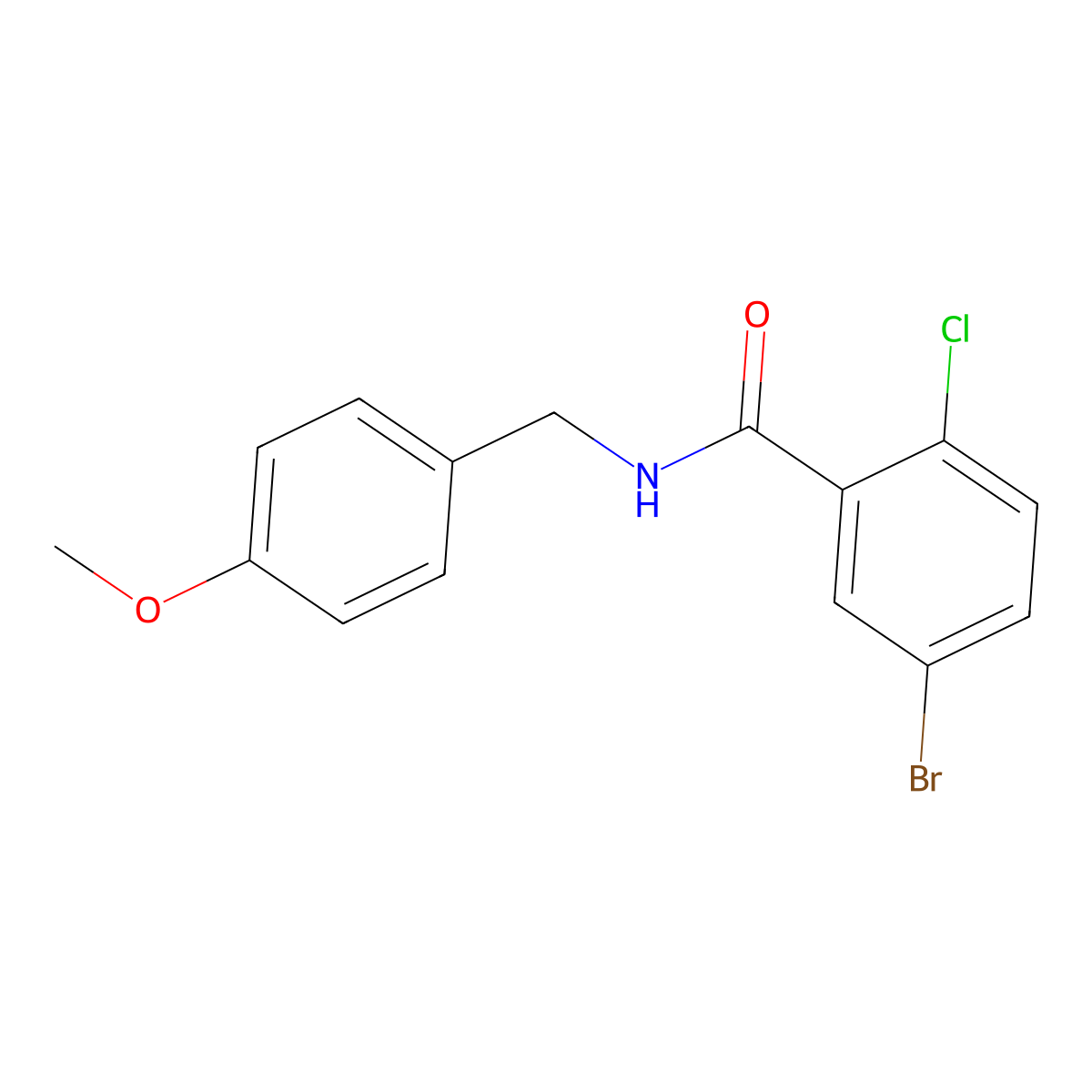 4-Methoxybenzyl 5-bromo-2-chlorobenzamide molecular structure, CAS 701255-27-8