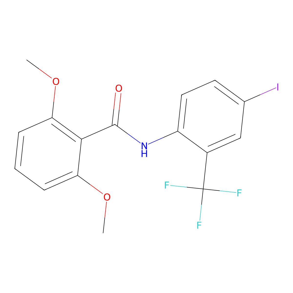 N-[4-iodo-2-(trifluoromethyl)phenyl]-2,6-dimethoxybenzamide molecular structure, CAS 701255-28-9