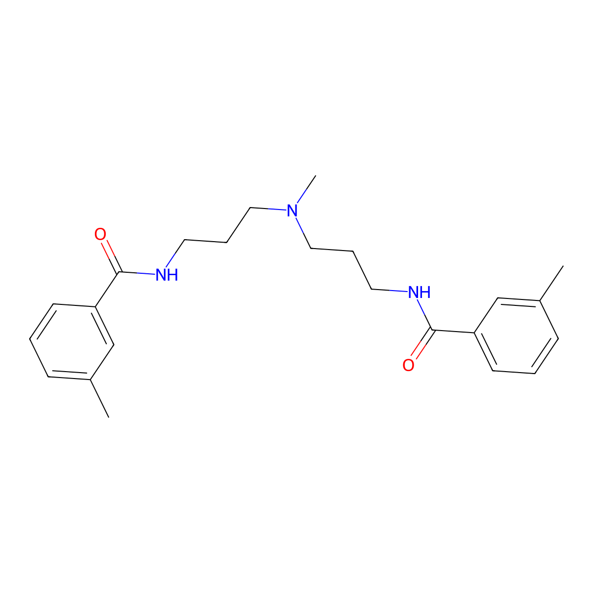 3-methyl-N-[3-[methyl-[3-[(3-methylbenzoyl)amino]propyl]amino]propyl]benzamide molecular structure, CAS 701255-32-5