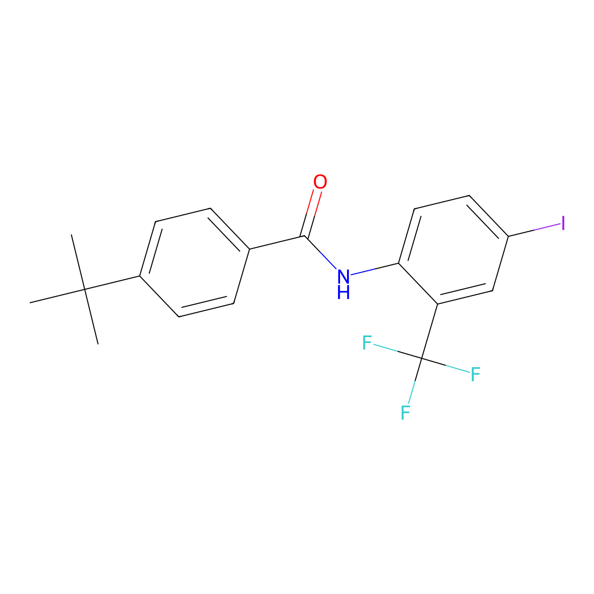 4-tert-butyl-N-[4-iodo-2-(trifluoromethyl)phenyl]benzamide molecular structure, CAS 701255-35-8