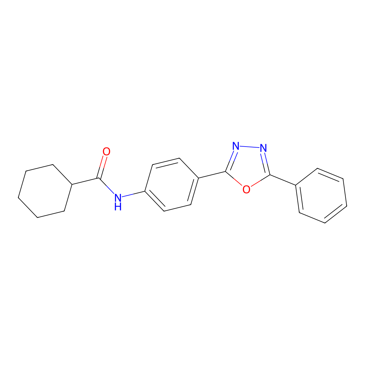 N-[4-(5-phenyl-1,3,4-oxadiazol-2-yl)phenyl]cyclohexanecarboxamide molecular structure, CAS 701256-26-0