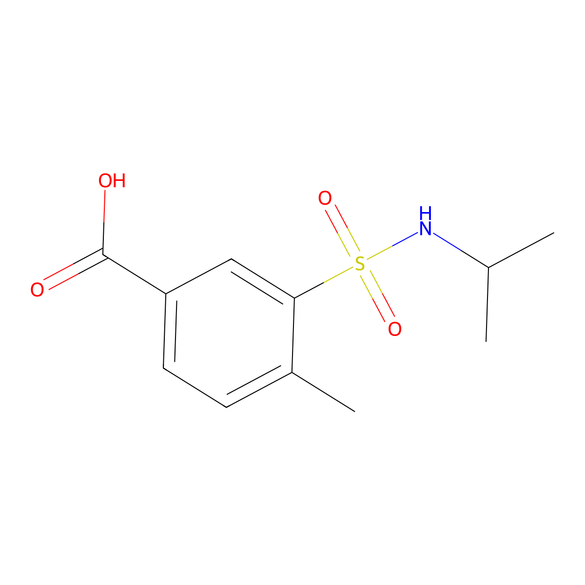 3-[(Isopropylamino)sulfonyl]-4-methylbenzoic acid molecular structure, CAS 701256-27-1