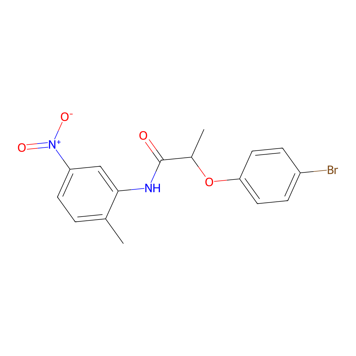 2-(4-bromophenoxy)-N-(2-methyl-5-nitrophenyl)propanamide molecular structure, CAS 701256-42-0