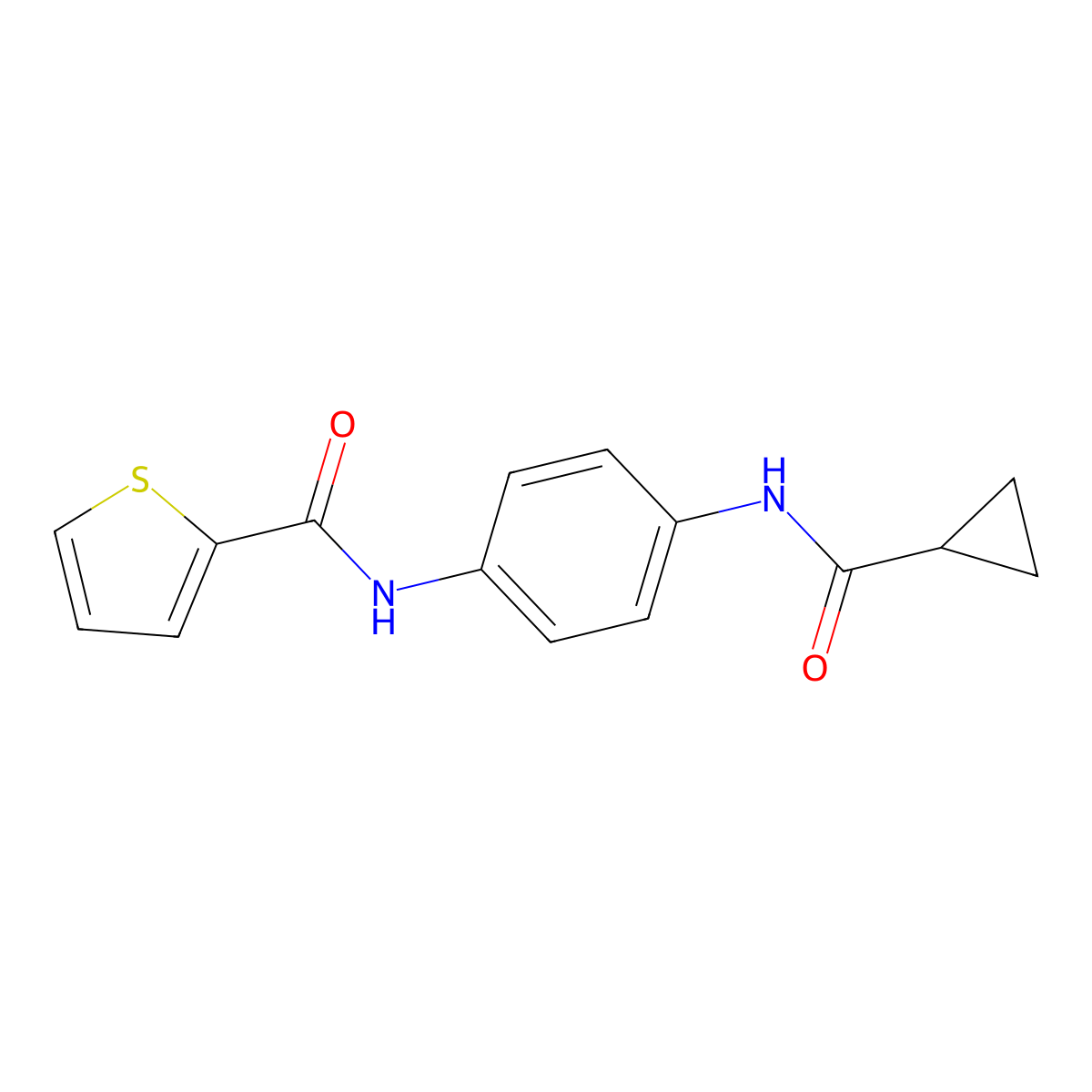 N-[4-(cyclopropanecarbonylamino)phenyl]thiophene-2-carboxamide molecular structure, CAS 701256-49-7